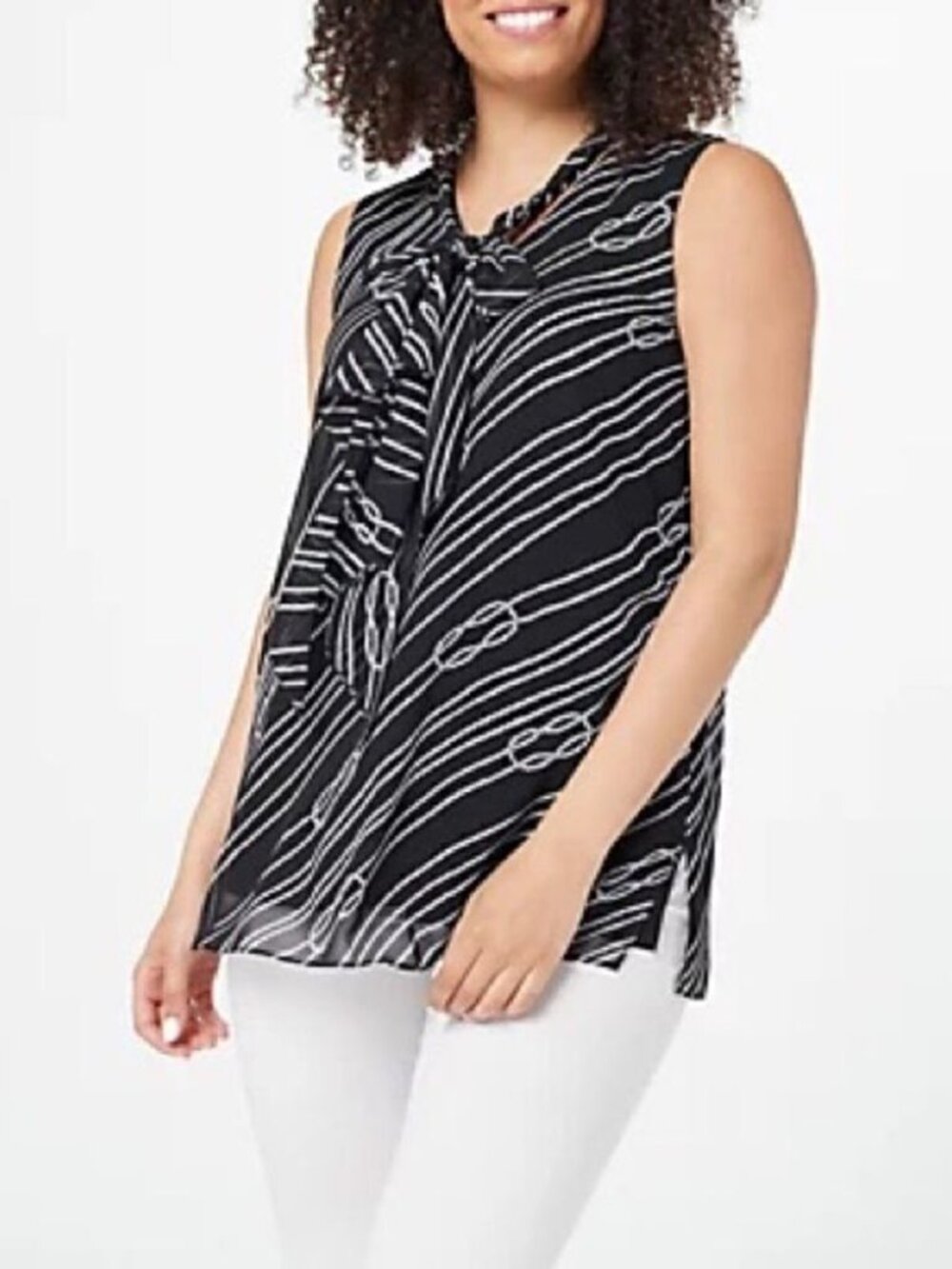 Susan Graver Sleevless Lined Chiffon Tunic